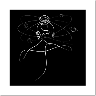 She's The Center Of The Universe | One Line Artist | Minimal Art | One Line Art | Minimalist Posters and Art